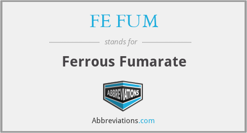 FE FUM - Ferrous Fumarate